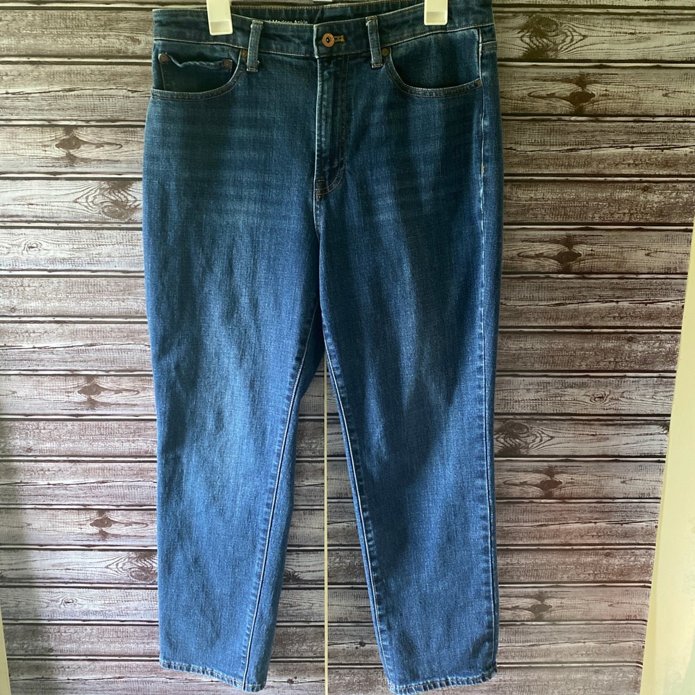 Talbots Women's Flawless High-Waist Modern Ankle Jeans Size 12 Blue Denim